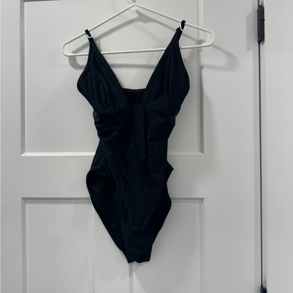 JCREW black Plunge one-piece size 6